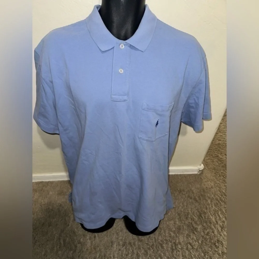 Men’s Ralph Lauren size XL pre own as is polo shirt blue pocket logo - Picture 1 of 3